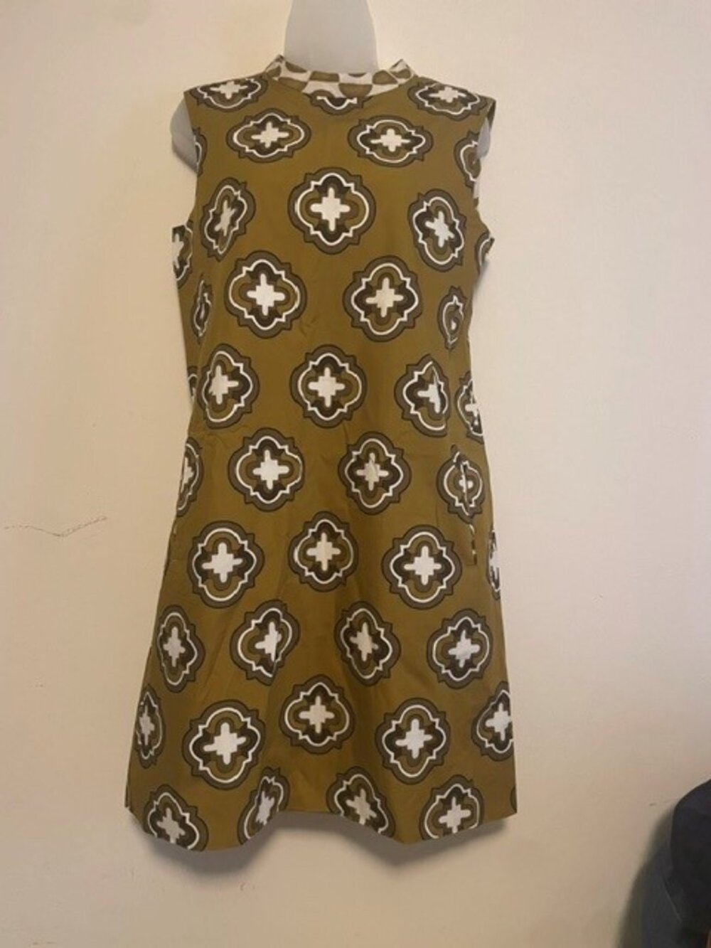 S MaxMara Pop Tile Print Sleeveless Cotton Dress Reversible